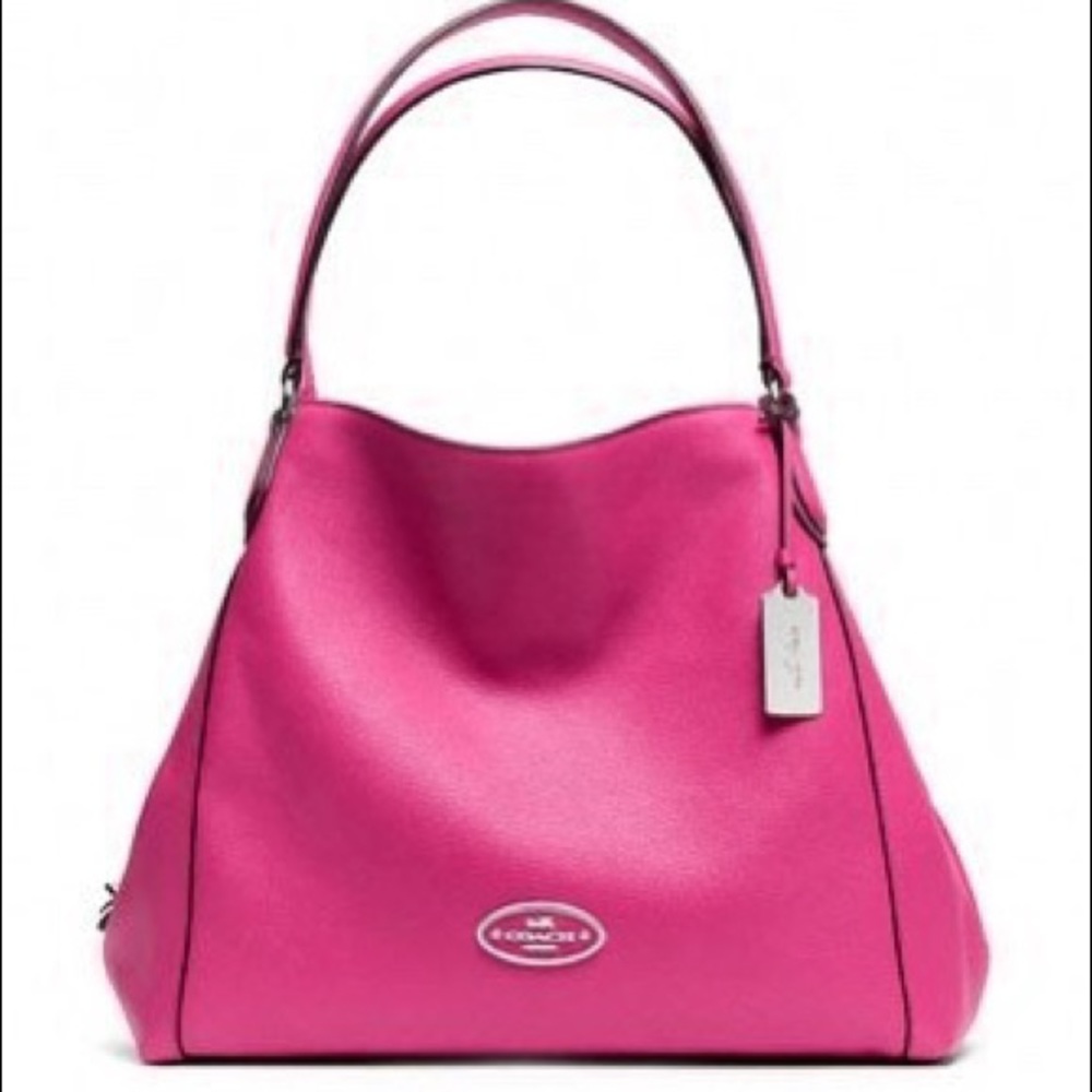 Coach 33547 Refined Pebble Leather Edie Shoulder - Picture 2 of 14